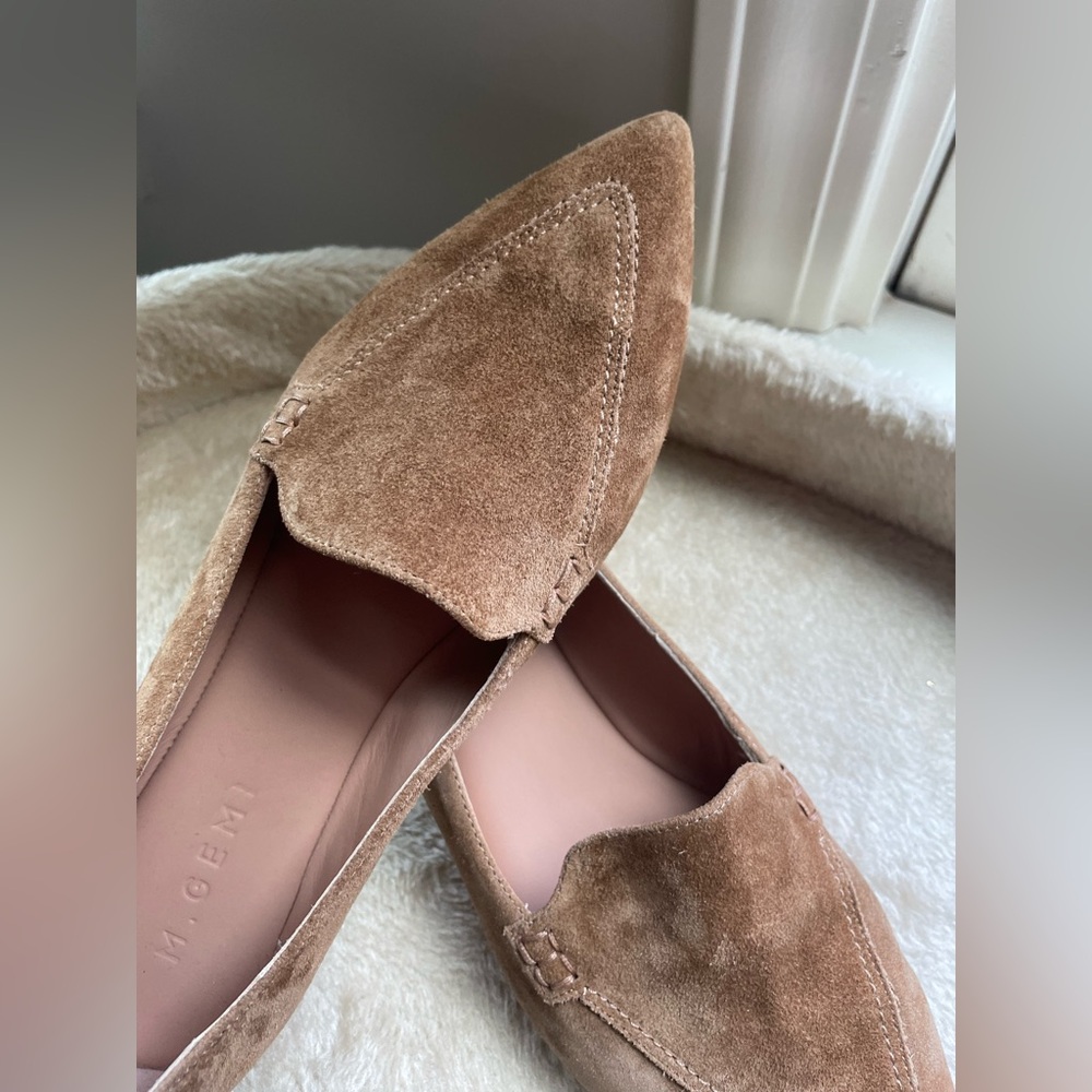M. Gemi Tan Suede Flats 38 (7.5)